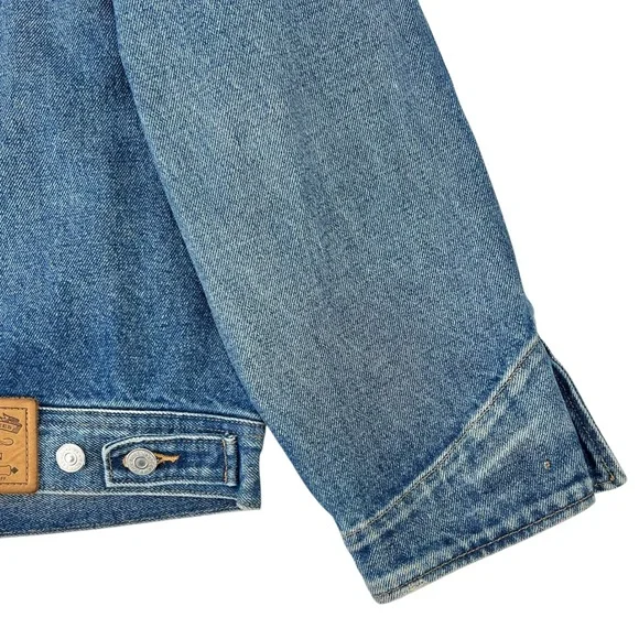 Polo Ralph Lauren Dungaree Denim Jacket - Medium Wash Blue With Corduroy Collar - Picture 7 of 10